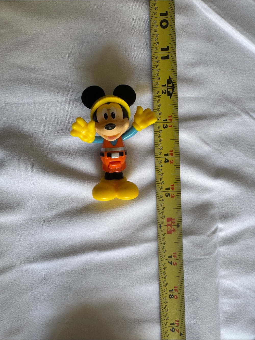 Vintage Disney Mickey Mouse Construction Worker Figurine Toy Cake Topper